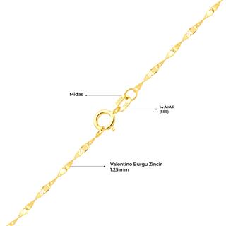 14 Ayar 50cm Valentino Burgu Altın Zincir Kolye