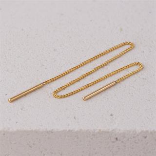 14 Ayar Altın Sallantı Zincir Tek Küpe