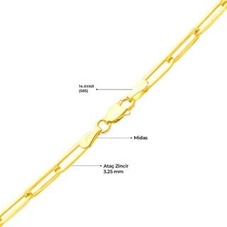 14 Ayar Paper Clip Altın Kolye