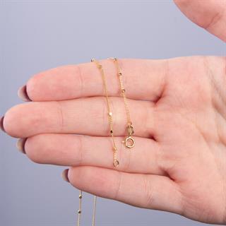 14 Ayar Satürn Altın Zincir Kolye