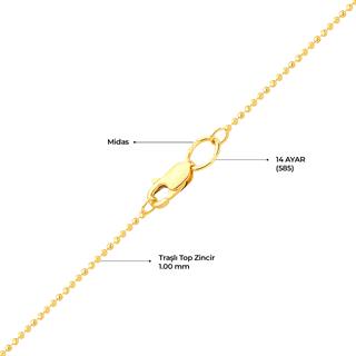 14 Ayar Traşlı Top Altın Kolye