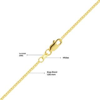 14 Ayar Ufak Küp Altın Kolye