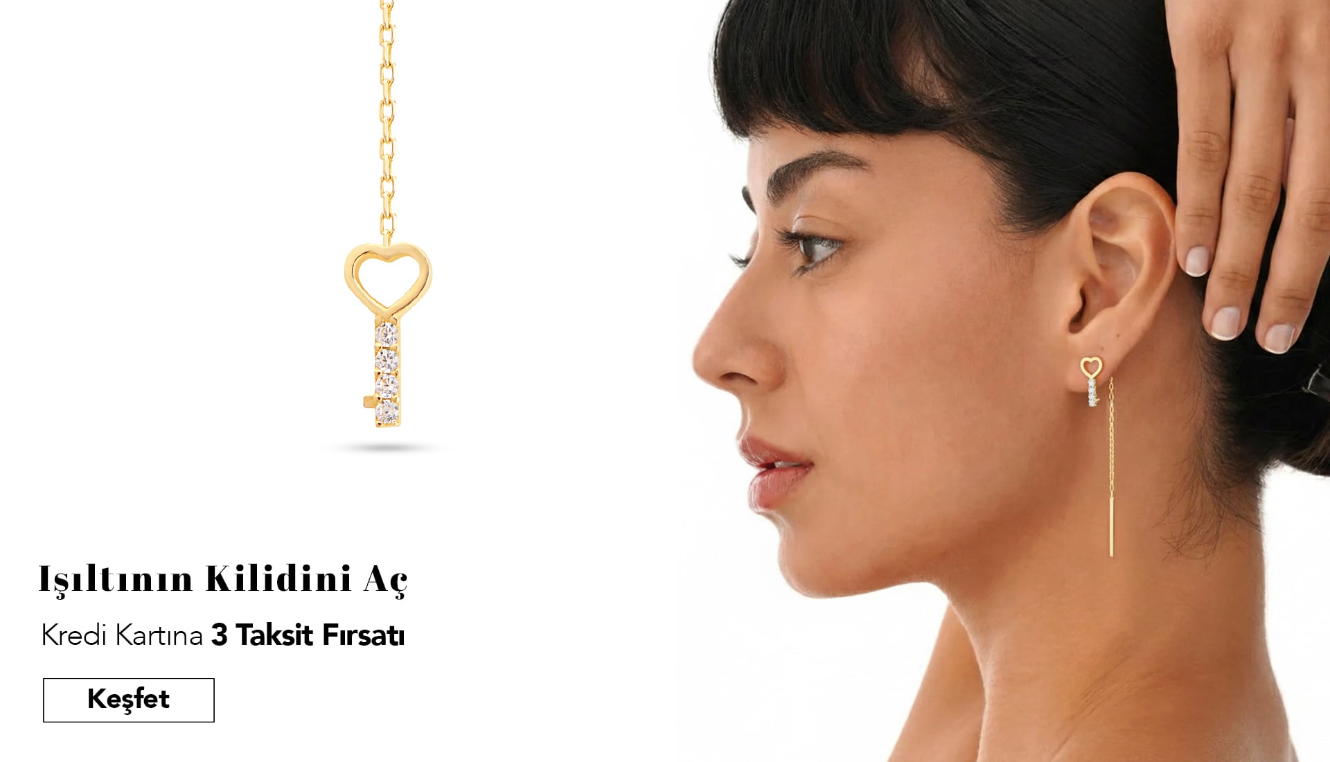 altın sallantılı zincir küpe