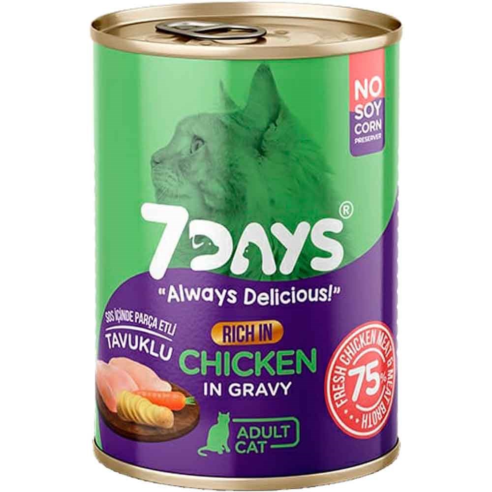 7 Days Kedi Konservesi Tavuklu 415 Gr 8683497000160 7 Days Yetişkin Kedi Konserve Mamaları Amazon Pet Center