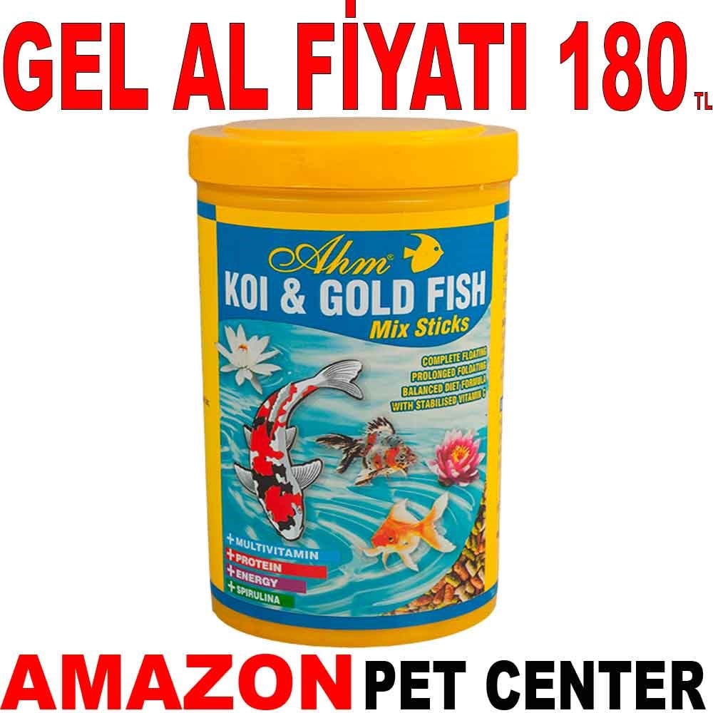 AHM Pond Mix Sticks Koi ve Japon Balığı Yemi 1000 ml Gel Al 35007890 Amazon Pet Center