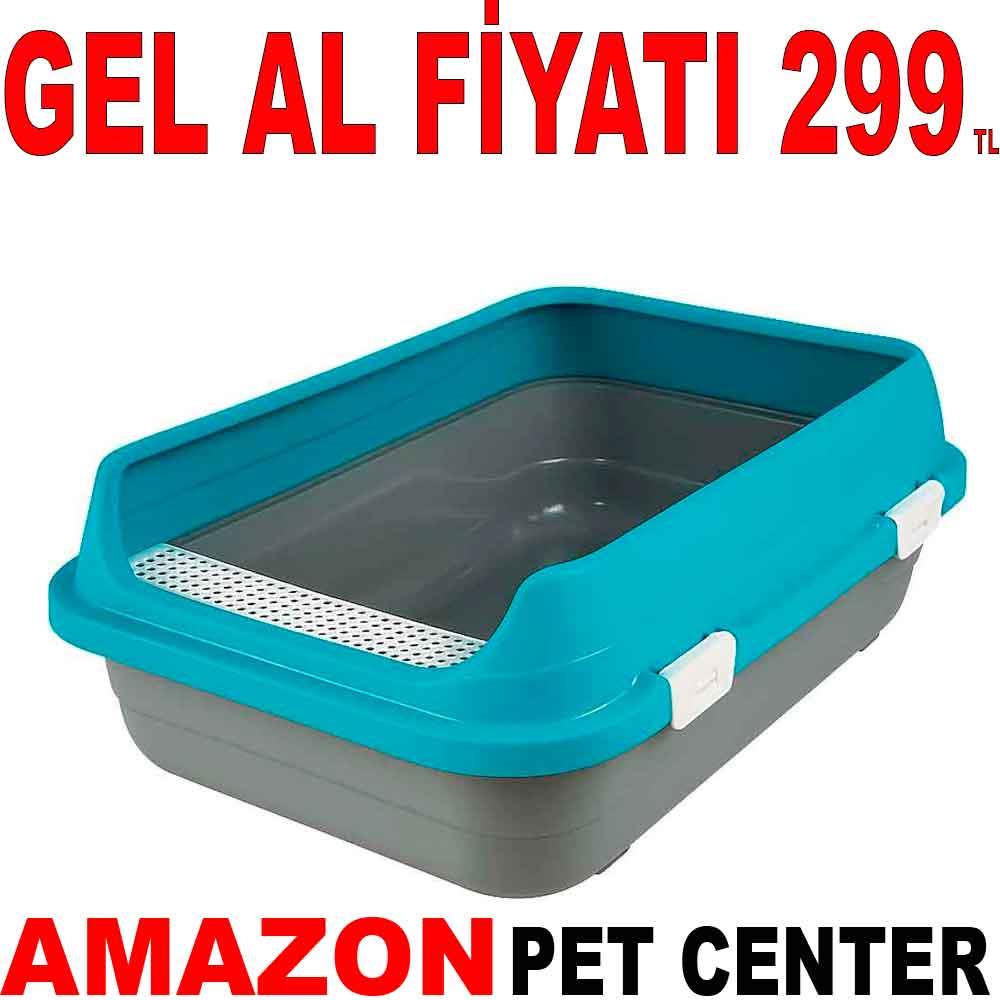 Amazon Açık Izgaralı Kedi Tuvaleti Mavi L 18053005 Amazon Pet Center