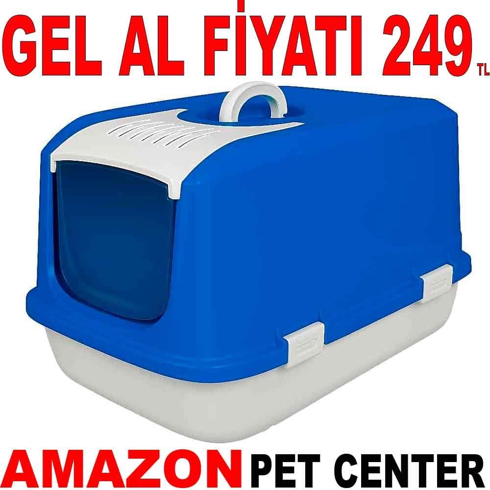 Amazon Kapalı Kedi Tuvaleti Mavi Small 20652005 Amazon Pet Center