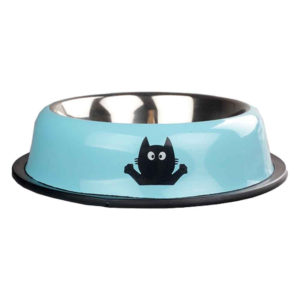 Ankur Oripet Kedi Desenli Metal Mama ve Su Kabı Mavi 16 Oz 15,5 Cm 8699004220297 Amazon Pet Center