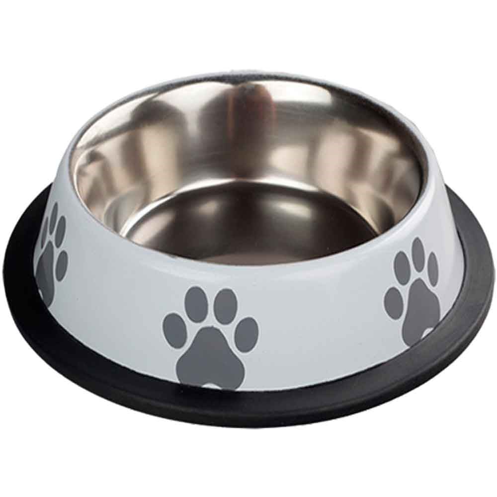 Ankur Oripet Pati Baskılı Beyaz Metal Mama ve Su Kabı 8 Oz 12 Cm 8699004220464 Amazon Pet Center