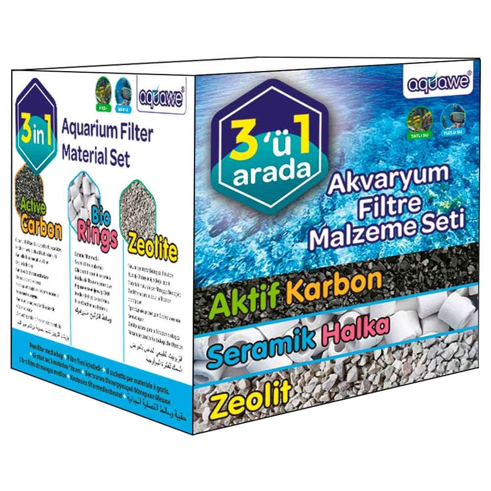 Aquawe Akvaryum Filtre Malzemesi 3'lü Set 8683762183864 Amazon Pet Center