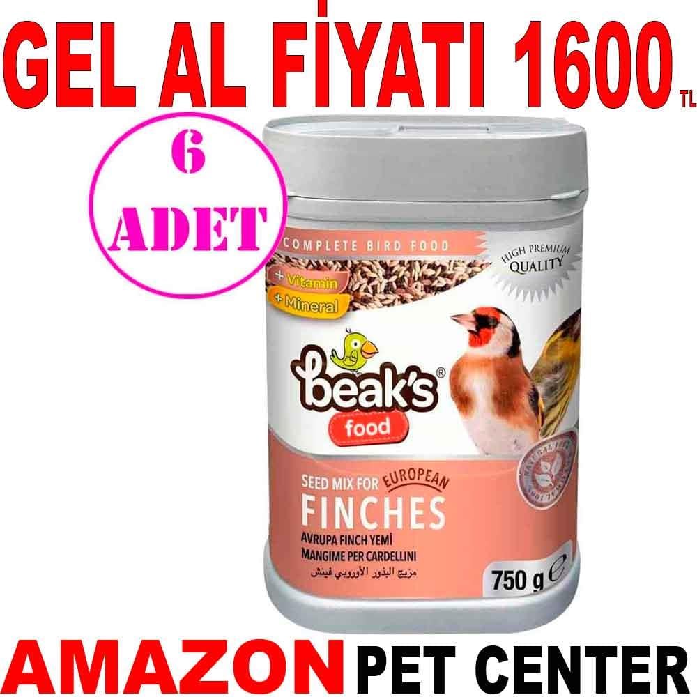 Beaks Avrupa Finch Kuş Yemi 750 Gr 6 AD 19262000 Amazon Pet Center