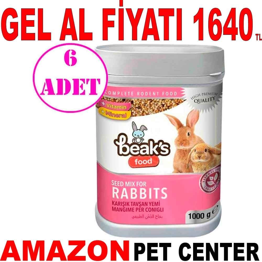Beaks Karışık Tavşan Yemi 1000 Gr 6 AD Gel Al 18067002 Amazon Pet Center