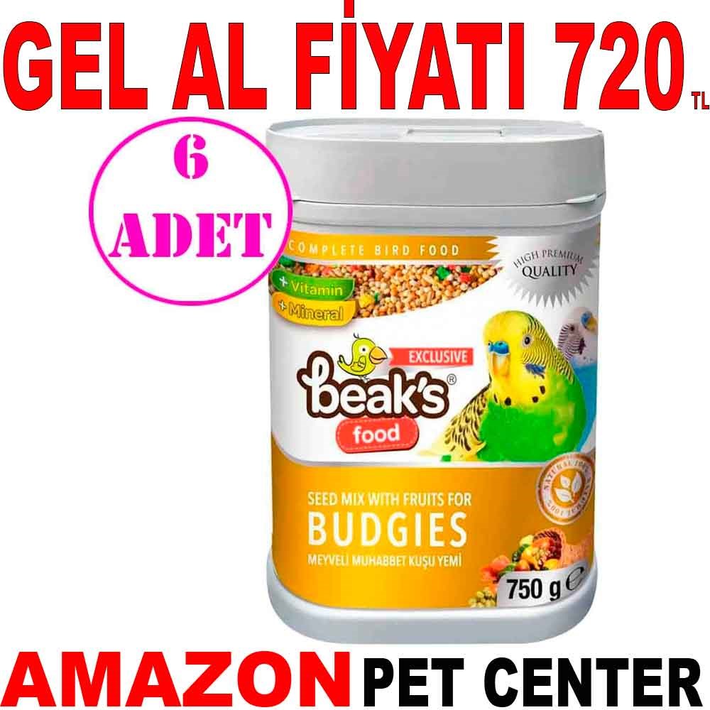 Beaks Meyveli Muhabbet Kuş Yemi 750 Gr 6 AD Gel Al 19265001 Amazon Pet Center