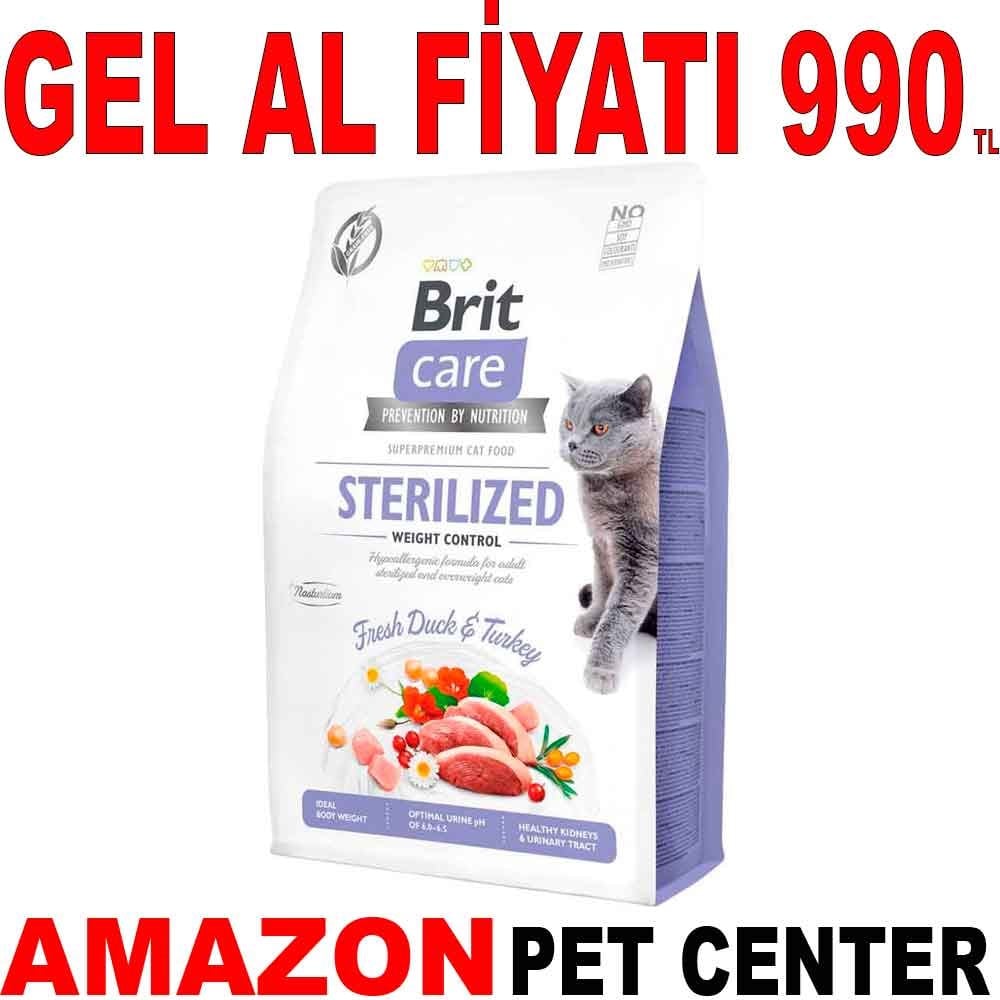 Brit Care Hypo-Allergenic Ördekli Tahılsız Kısırlaştırılmış Kedi Maması 2 Kg Gel Al 17995009 Amazon Pet Center