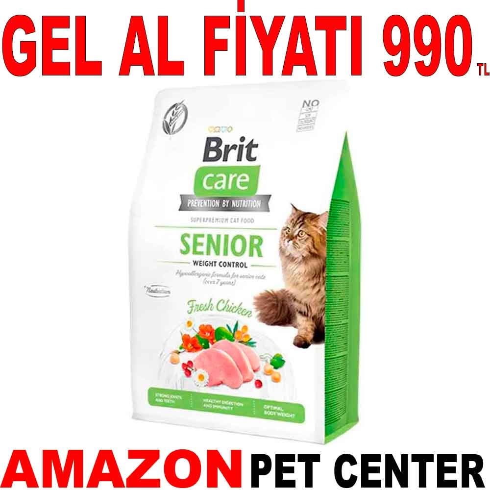 Brit Care Senior Hypo-Allergenic Kilo Kontrolü için Tahılsız Yaşlı Kedi Maması 2 Kg Gel Al 18031003 Amazon Pet Center