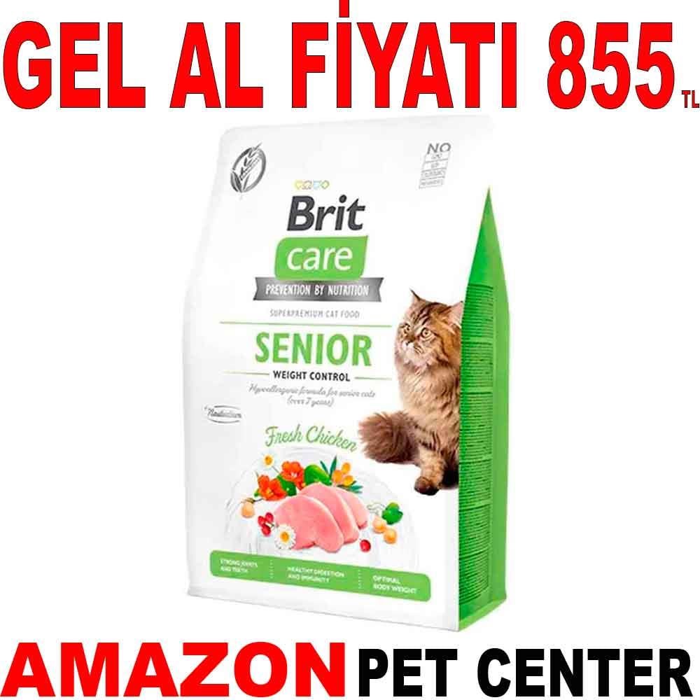 Brit Care Senior Hypo-Allergenic Kilo Kontrolü için Tahılsız Yaşlı Kedi Maması 2 Kg Gel Al 18031003 Amazon Pet Center