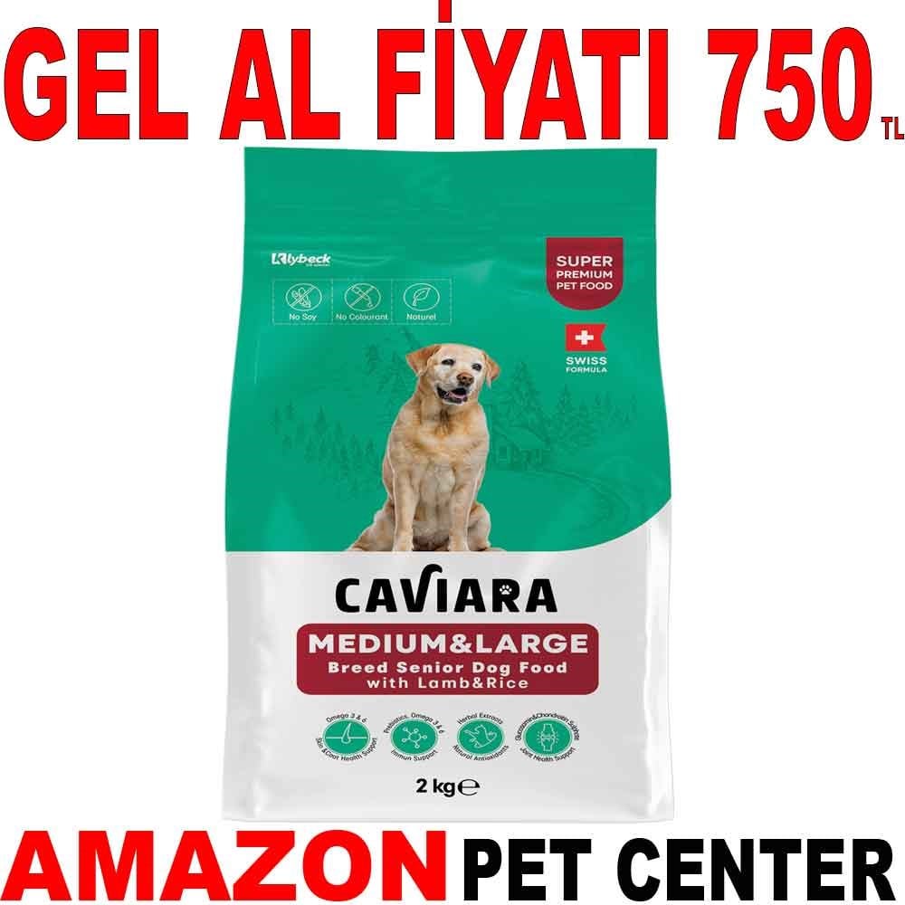 Caviara Kuzu Etli ve Pirinçli Orta & Büyük Irk Yaşlı Köpek Maması 2 Kg Gel Al 35012566 Amazon Pet Center