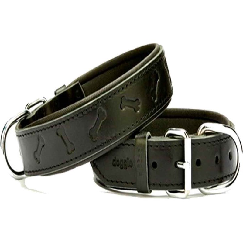 Doggie Comfort Kemik Desenli Deri Boyun Tasması 4035 Siyah 8680782102424 Doggie Köpek Boyun Tasmaları Amazon Pet Center
