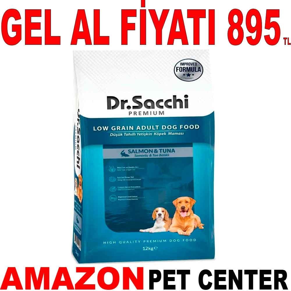 Dr Sacchi Düşük Tahıllı Somonlu ve Ton Balıklı Köpek Maması 12 Kg Gel Al 21258008 Amazon Pet Center