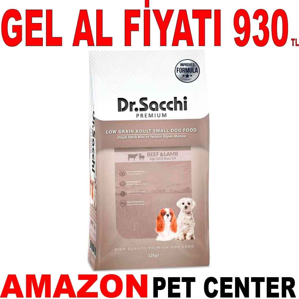 Dr Sacchi Küçük Irk Köpek Maması Düşük Tahıllı Sığır Etli ve Kuzu Etli 12 Kg Gel Al 21270000 Amazon Pet Center