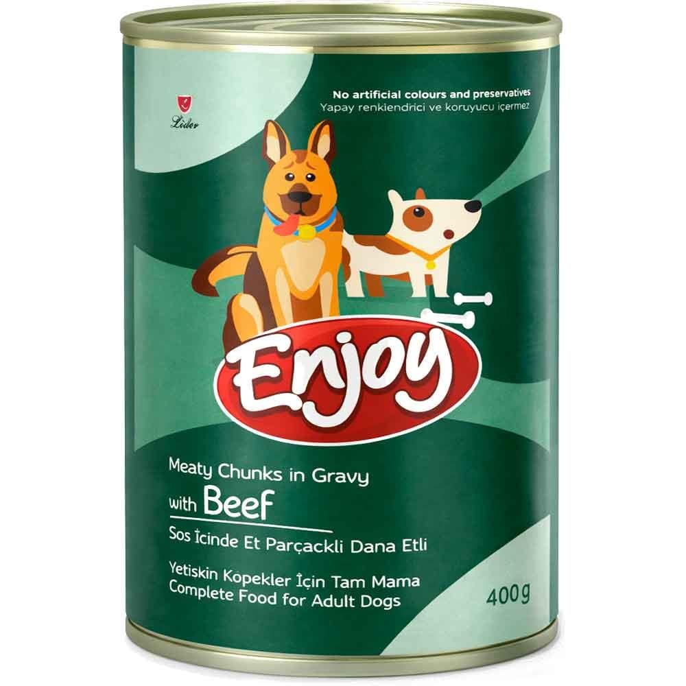 Enjoy Biftekli Köpek Konservesi Sos İçinde Et Parçacıklı 400 Gr 8698995037709 Amazon Pet Center