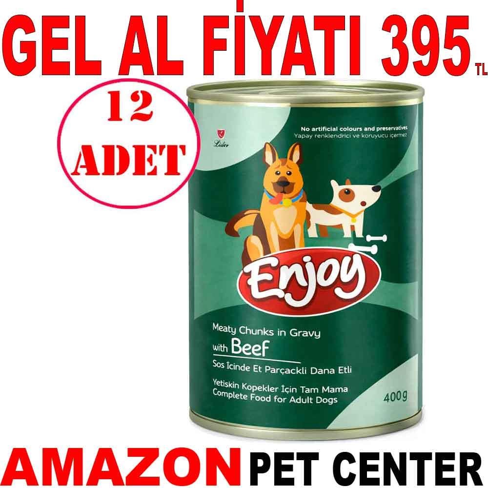 Enjoy Biftekli Köpek Konservesi Sos İçinde Et Parçacıklı 400 Gr 12 AD Gel Al 35006657 Amazon Pet Center