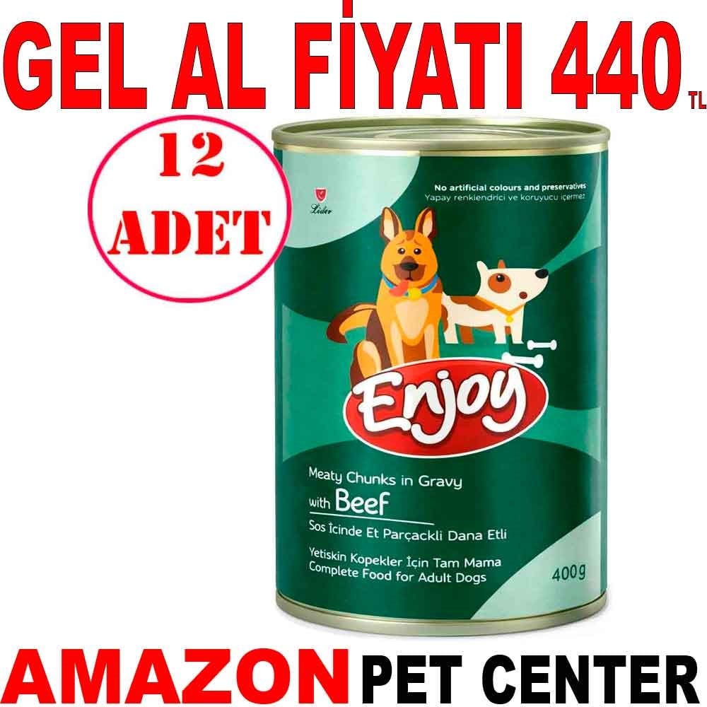 Enjoy Biftekli Köpek Konservesi Sos İçinde Et Parçacıklı 400 Gr 12 AD Gel Al 35006657 Amazon Pet Center