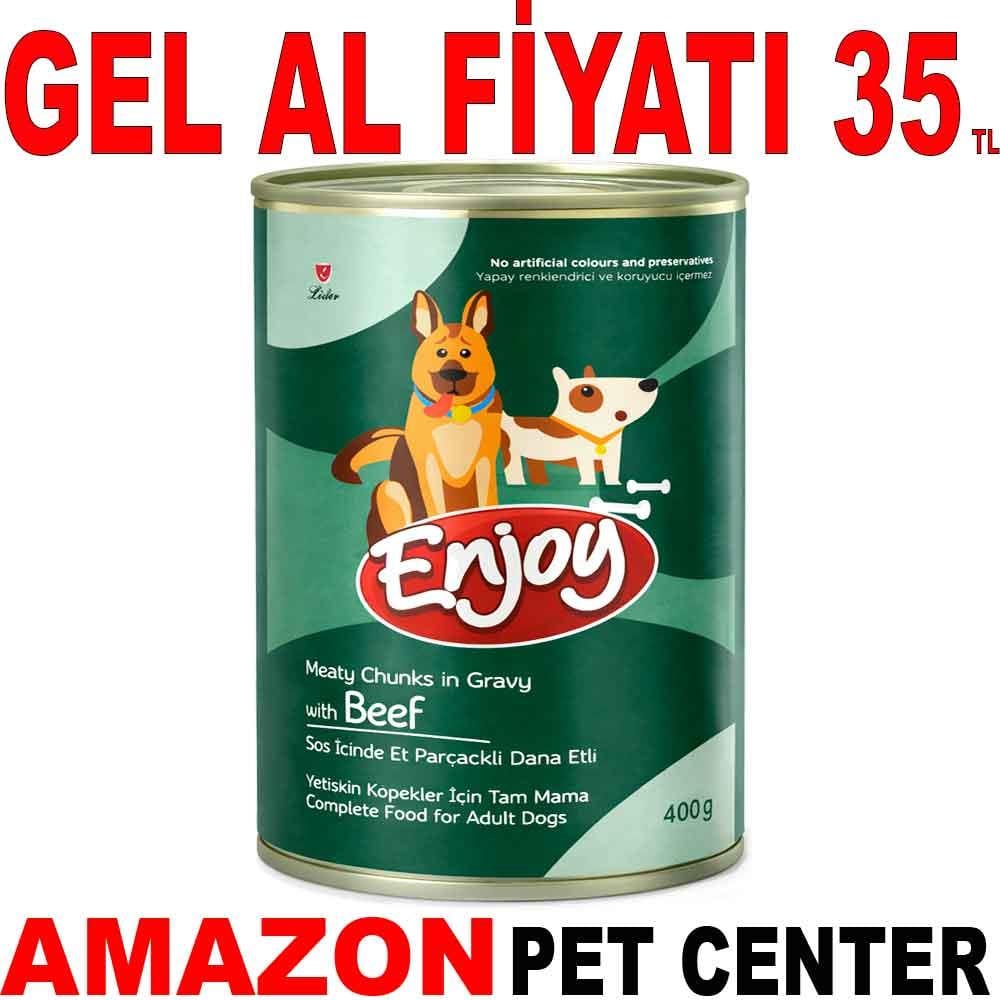 Enjoy Biftekli Köpek Konservesi Sos İçinde Et Parçacıklı 400 Gr Gel Al 35006633 Amazon Pet Center