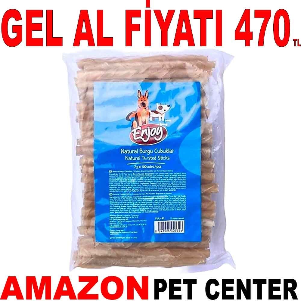 Enjoy Köpek Ödül Çubukları Naturel Burgu Kemik 5-7 Gr 100'lü Gel Al 35009238 Amazon Pet Center