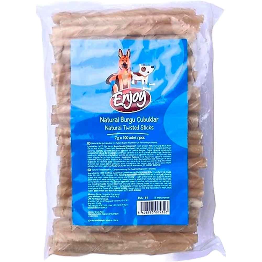 Enjoy Köpek Ödül Çubukları Naturel Burgu Kemik 5-7 Gr 100'lü 8698995006033 Amazon Pet Center