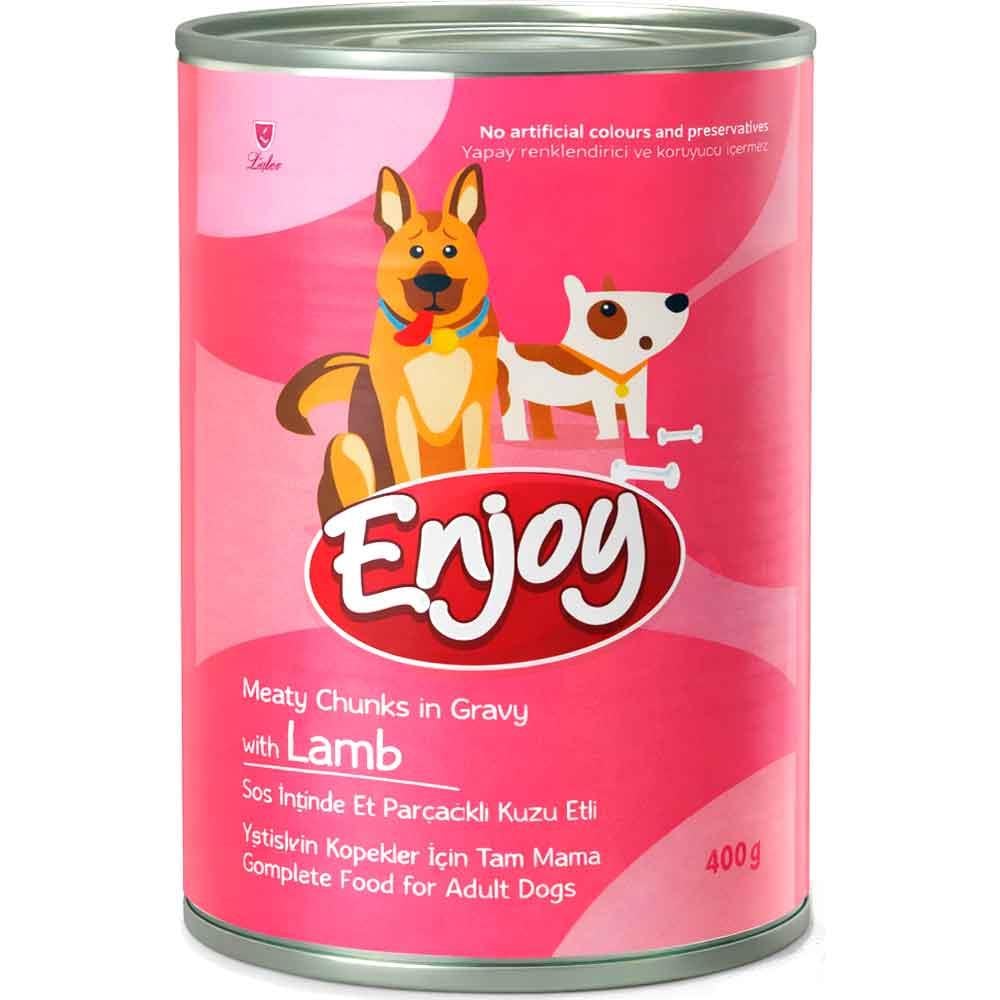 Enjoy Kuzu Etli Köpek Konservesi Sos İçinde Et Parçacıklı 400 Gr 8698995037716 Amazon Pet Center