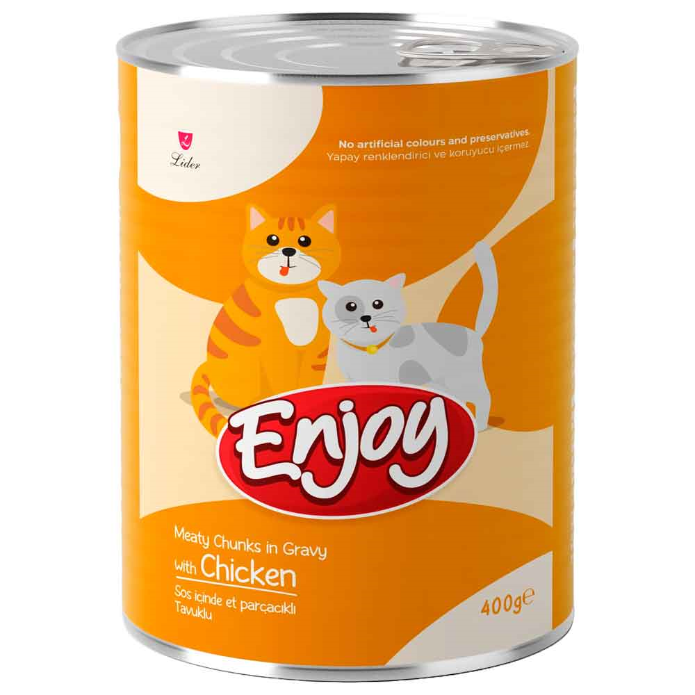 Enjoy Tavuklu Kedi Konservesi Sos İçinde Et Parçacıklı 400 Gr 8698995037761 Amazon Pet Center