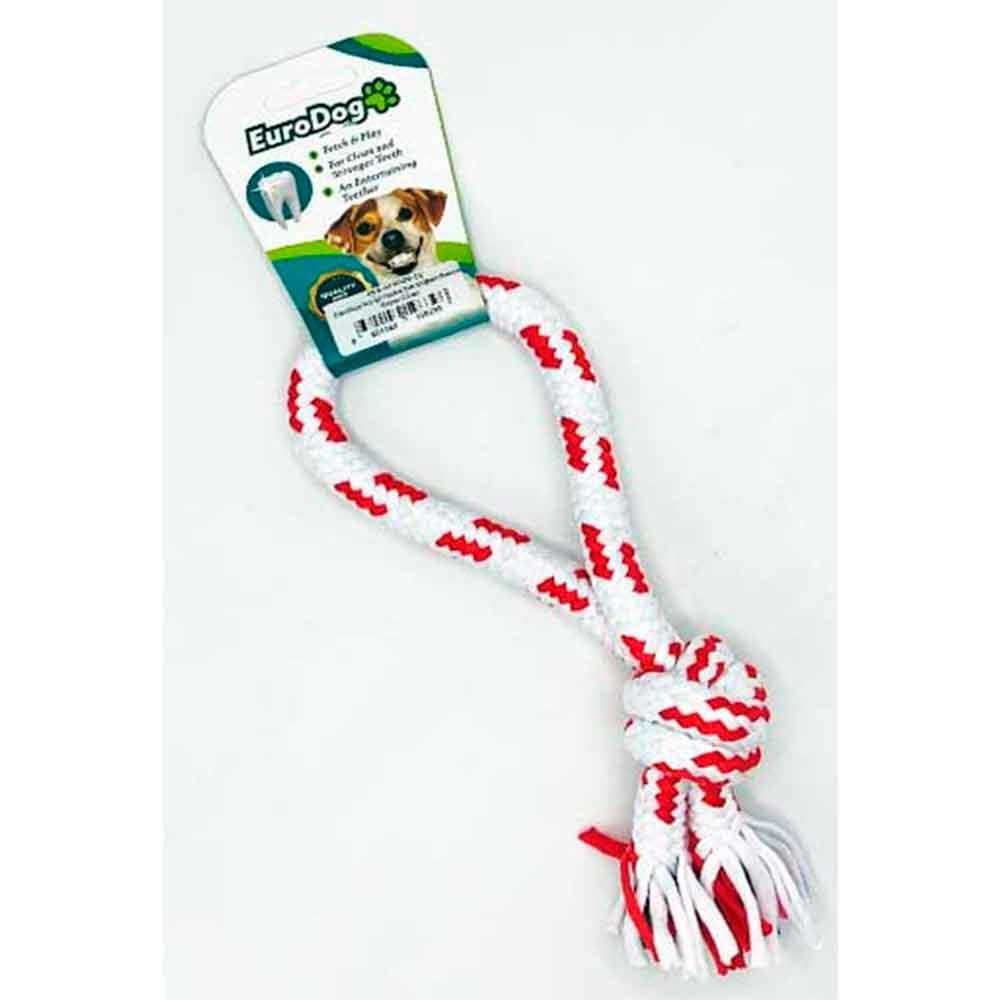 EuroDog Köpek Oyuncağı Diş İpi Halka Tek Düğüm Kırmızı Beyaz 25 cm 8681144196396 Amazon Pet Center