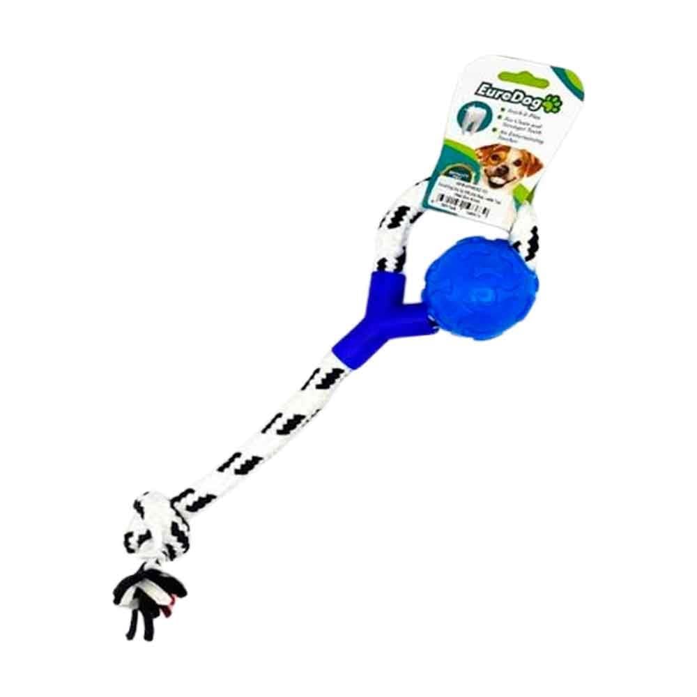 EuroDog Köpek Oyuncağı Halkalı Diş Kaşıma İpi Lasik Toplu Mavi/Beyaz 40 Cm 8681144196679 Amazon Pet Center