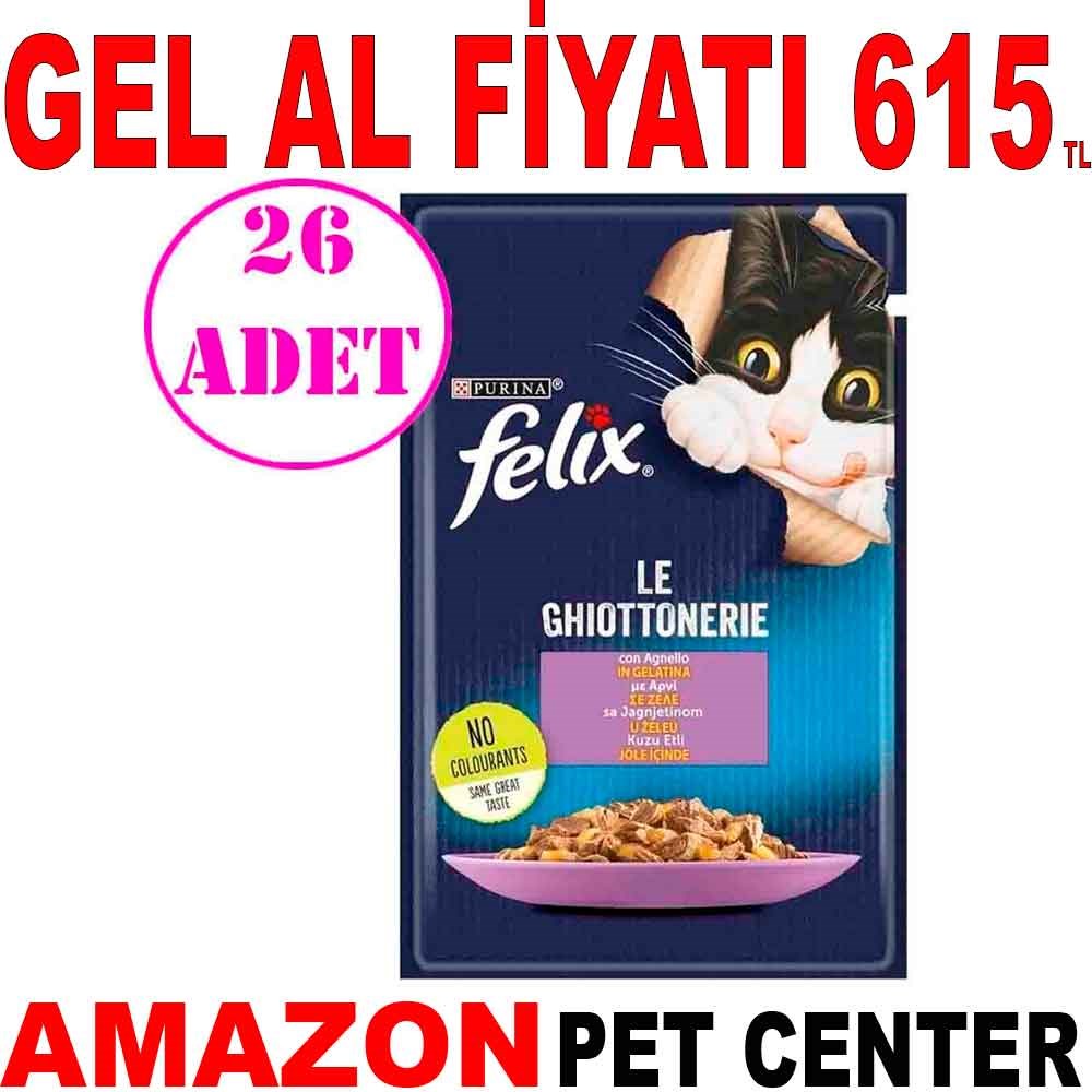 Felix Kuzu Etli Yaş Kedi Maması 85 Gr 26 AD Gel Al 20045005 Amazon Pet Center