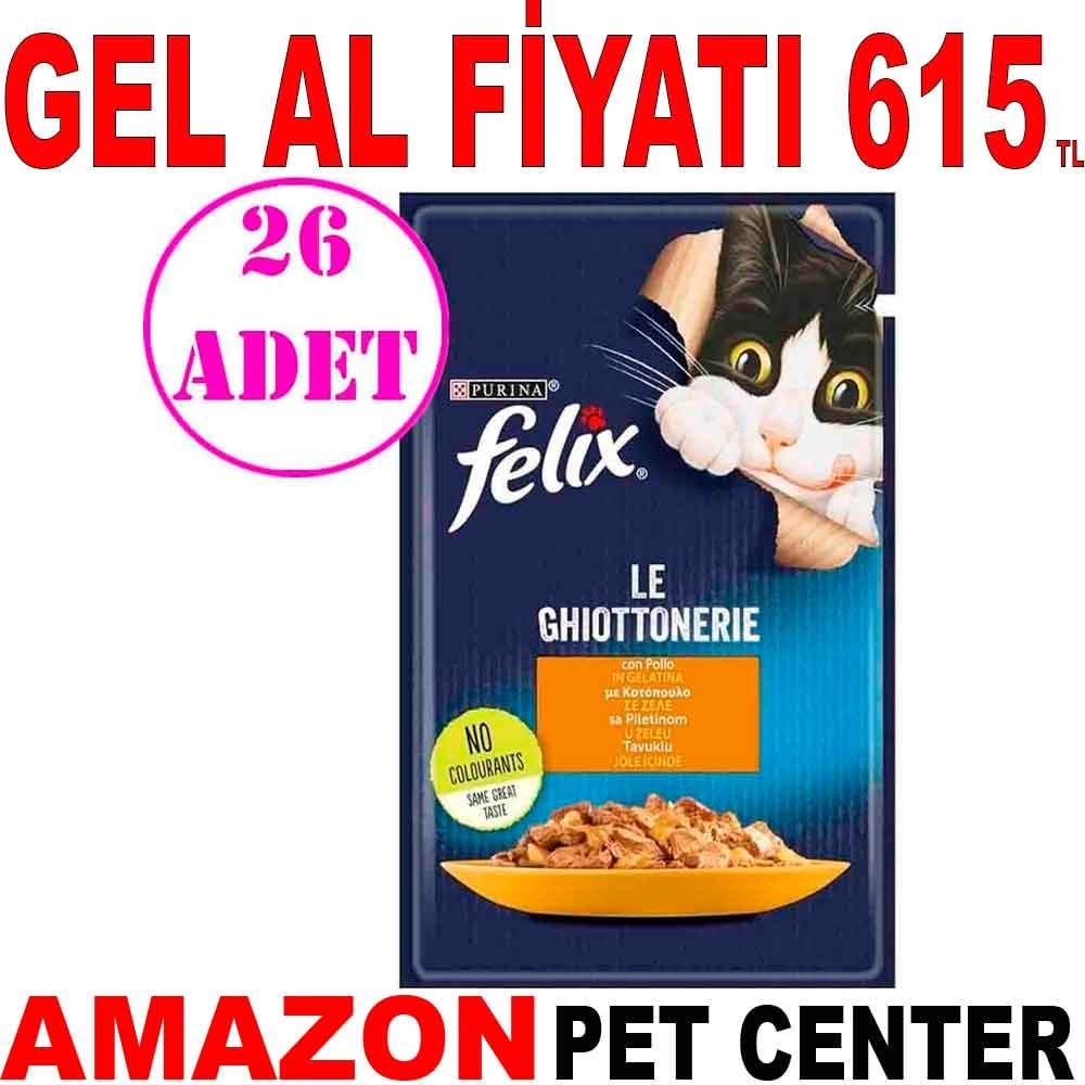 Felix Tavuklu Yaş Kedi Maması 85 Gr 26 AD Gel Al 20048006 Amazon Pet Center