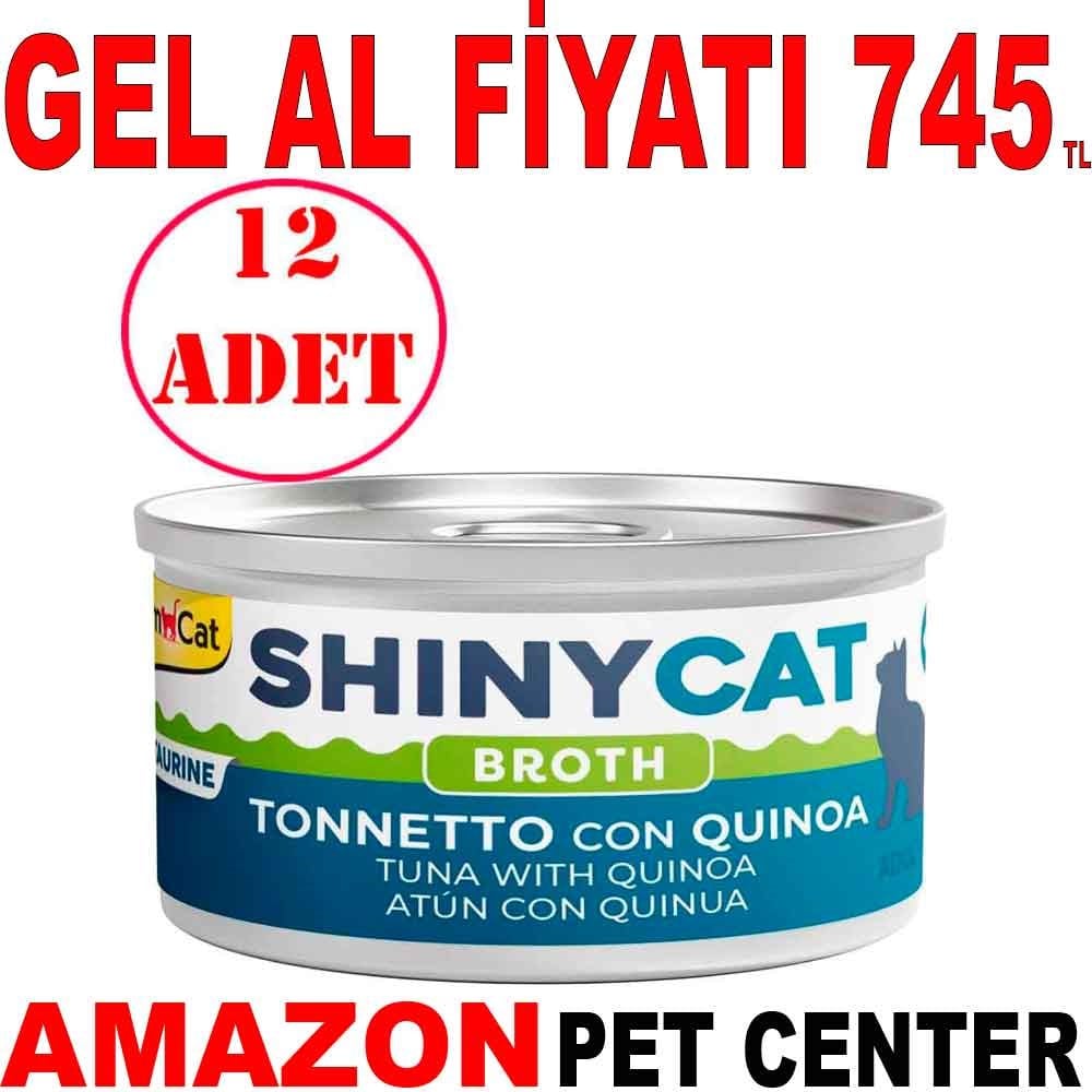 Gimcat Shinycat Kedi Konservesi Kinoalı ve Ton Balıklı 70 Gr 12 AD Gel Al 22074003 Amazon Pet Center