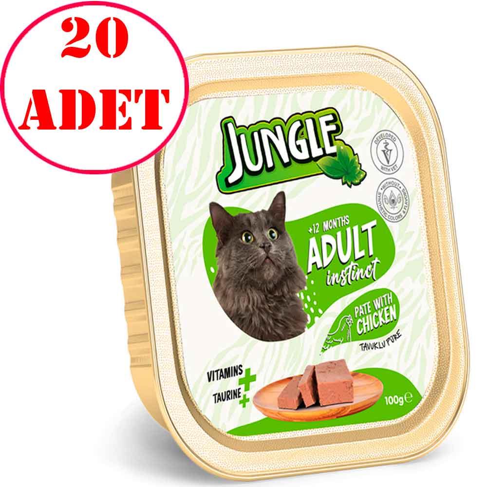 Jungle Kedi Yaş Mama Tavuklu Ezme 100 Gr 20 AD 32122947 Amazon Pet Center