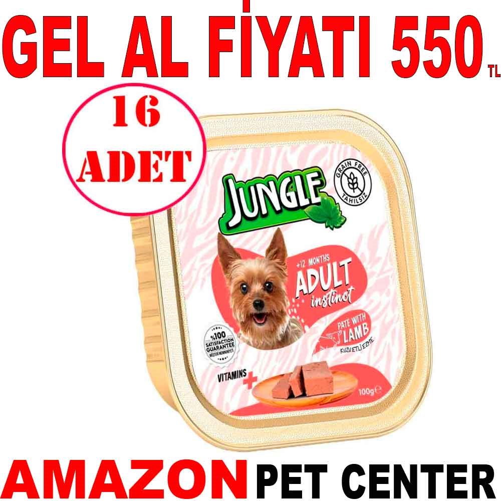 Jungle Kuzu Etli Köpek Yaş Maması 100 Gr 16 AD Gel Al 35006411 Amazon Pet Center