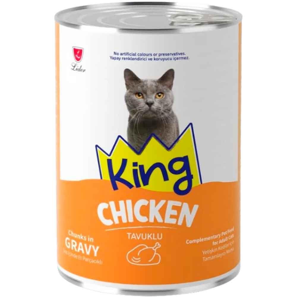 King Kedi Konservesi Tavuklu Sos İçerisinde Et Parçacıklı 400 gr 8698995037686 Amazon Pet Center