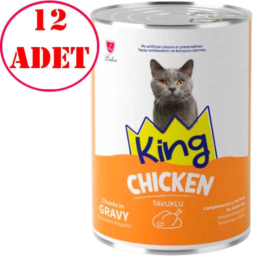 King Kedi Konservesi Tavuklu Sos İçerisinde Et Parçacıklı 400 gr 12 AD 35005469 Amazon Pet Center