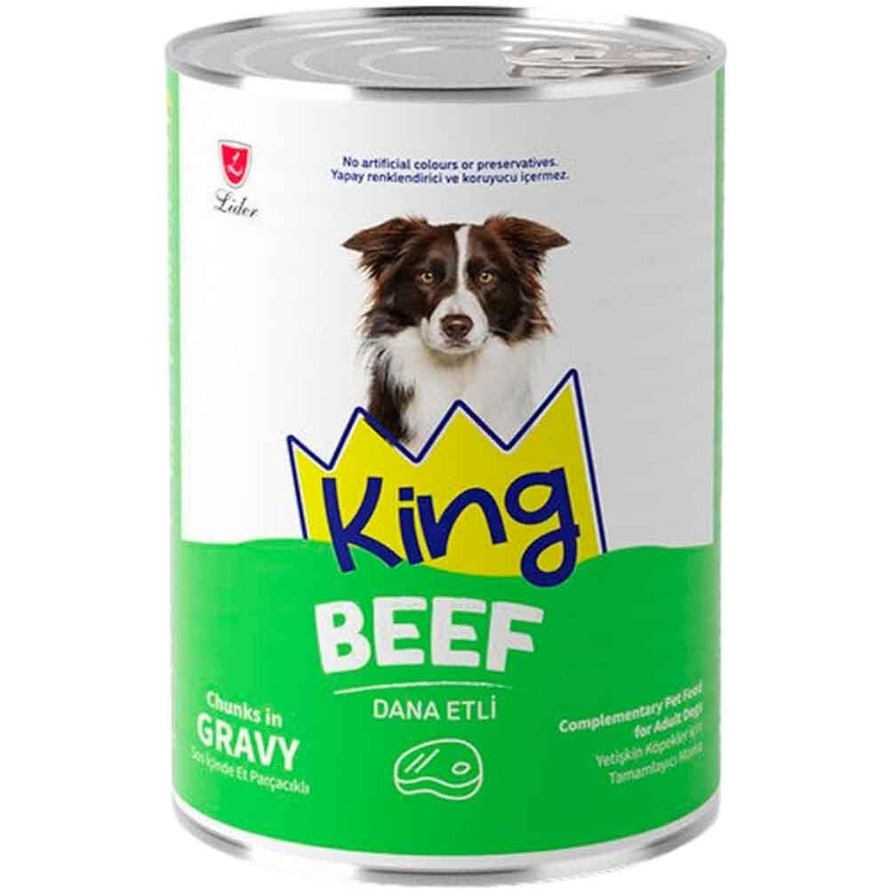 King Köpek Konservesi Sos İçerisinde Dana Etli Et Parçacıklı 400 Gr 8698995037679 Amazon Pet Center
