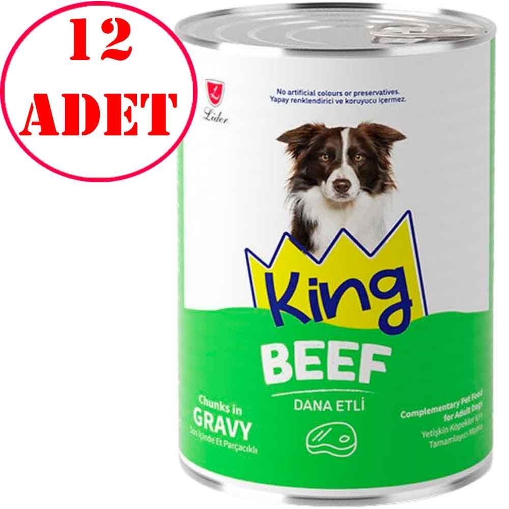 King Köpek Konservesi Sos İçerisinde Dana Etli Et Parçacıklı 400 Gr 12 AD 35005421 Amazon Pet Center