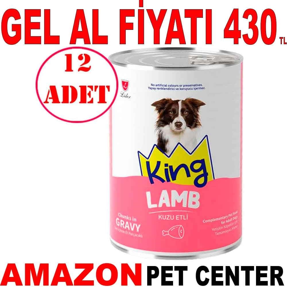 King Kuzu Etli Köpek Konservesi Sos İçerisinde Et Parçacıklı 400 Gr 12 AD Gel Al 35005414 Amazon Pet Center