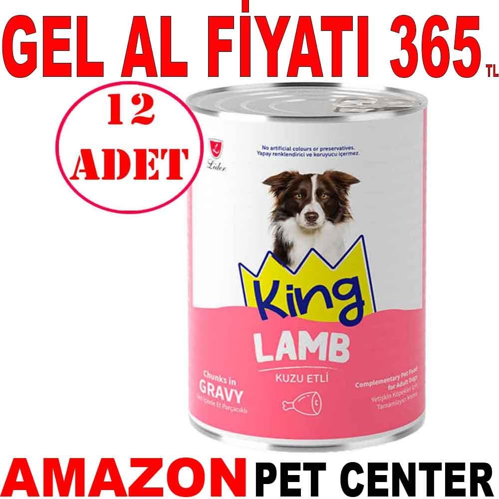 King Kuzu Etli Köpek Konservesi Sos İçerisinde Et Parçacıklı 400 Gr 12 AD 35005414 Amazon Pet Center