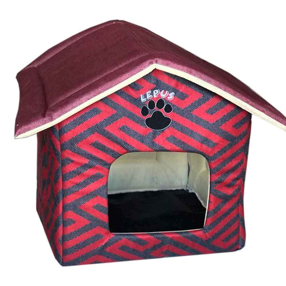 Lepus İç Mekan Kedi Köpek Kulübesi Bordo 8681451066214 Amazon Pet Center