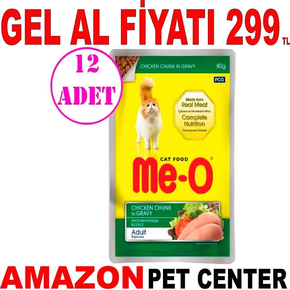 Meo Pouch Sos İçinde Tavuk Etli Kedi Konservesi 80 Gr 12 AD Gel Al 19809007 Amazon Pet Center