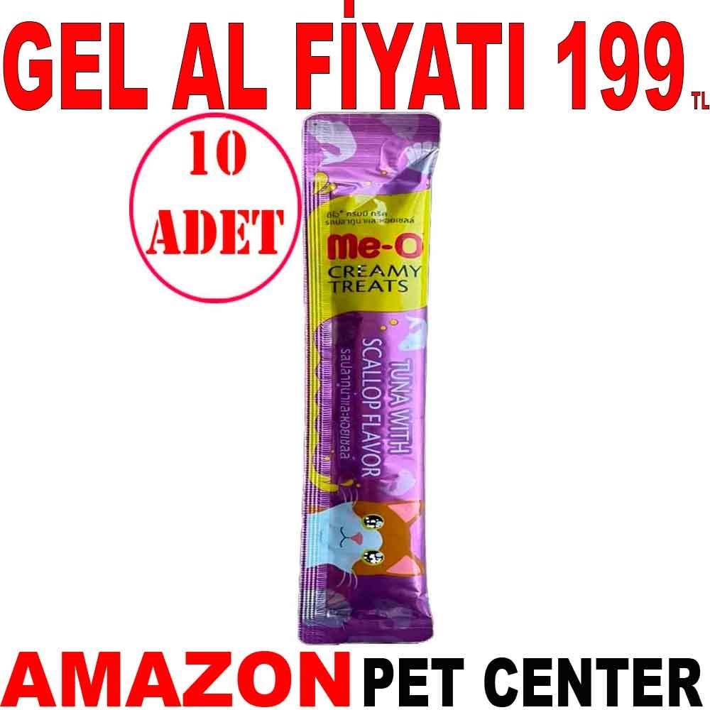 MeO Ton Balıklı ve Deniz Taraklı Kremalı Kedi Ödül Maması Tekli 15 Gr 10 AD Gel Al 20473006 Amazon Pet Center