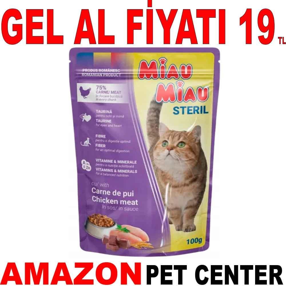 Miau Miau Kısır Kedi Konservesi Tavuklu 100 Gr 35000846 Amazon Pet Center