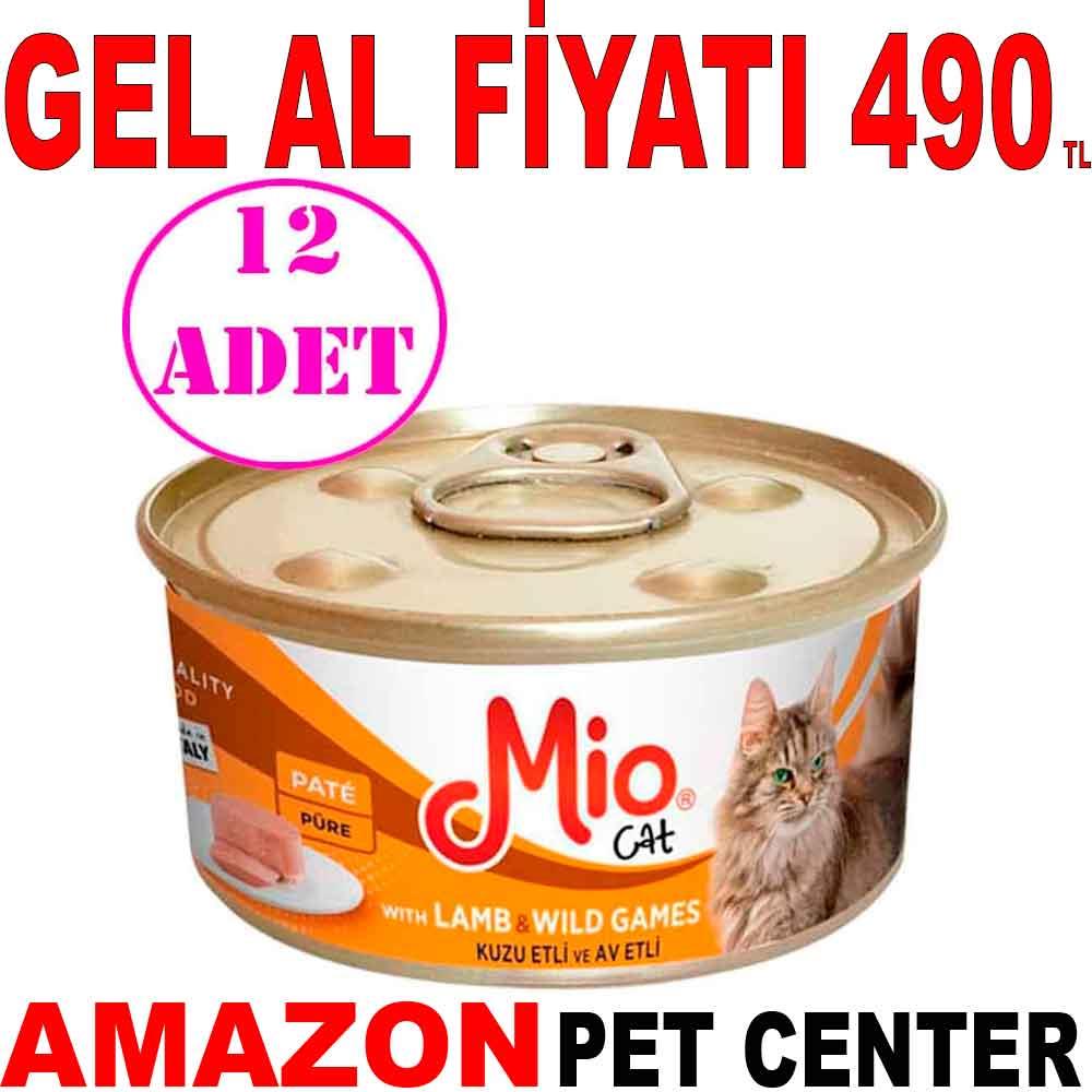 Mio Kuzu Etli ve Av Hayvanlı Püre Kedi Konservesi 85 Gr 12 AD 19055008 Amazon Pet Center